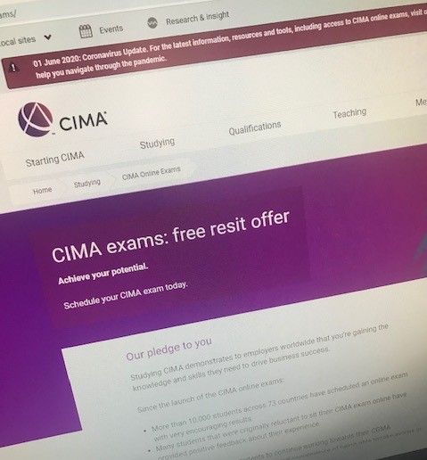 Free CIMA exam resit offer