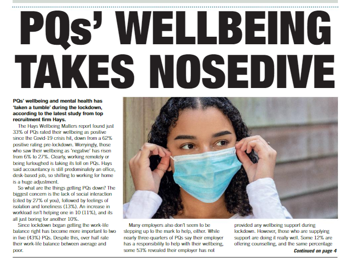 PQs wellbeing takes a nosedive