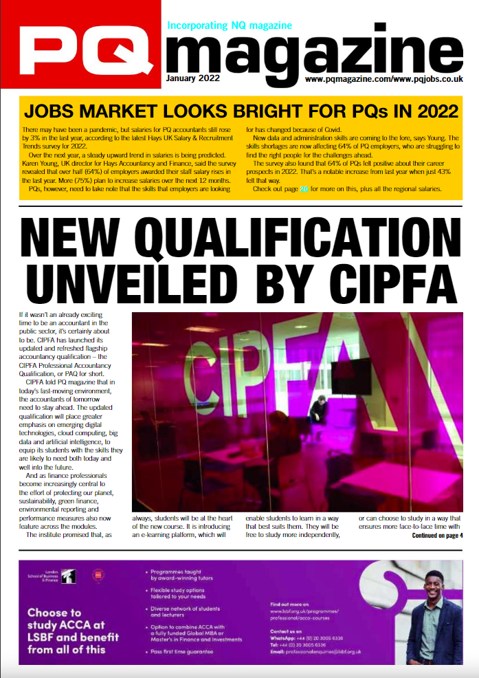Read the January issue of PQ magazine now! – the independent voice of accountancy