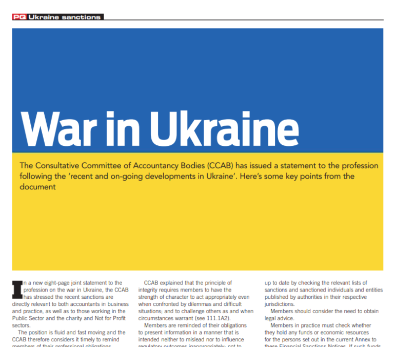 War in Ukraine – what accountants need to do…