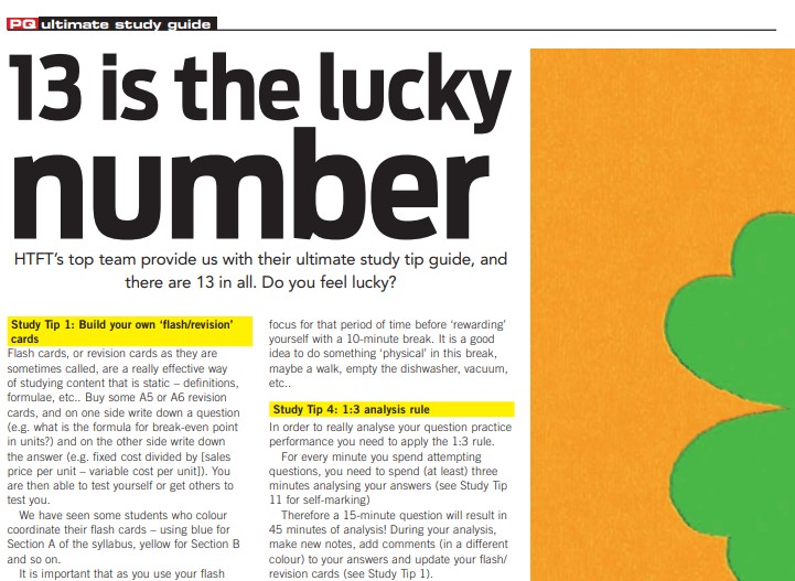 Do you feel lucky – you will need more to pass your exams!