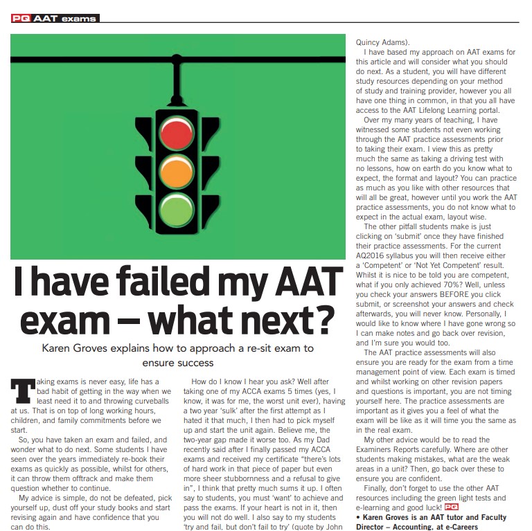 What you need to do if you fail your AAT exam!