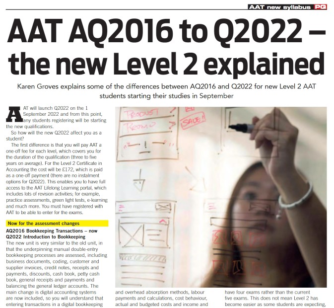 AAT AQ2022 Level 2 changes