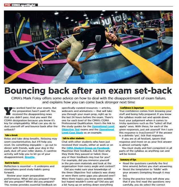 Bounce back after exam failure