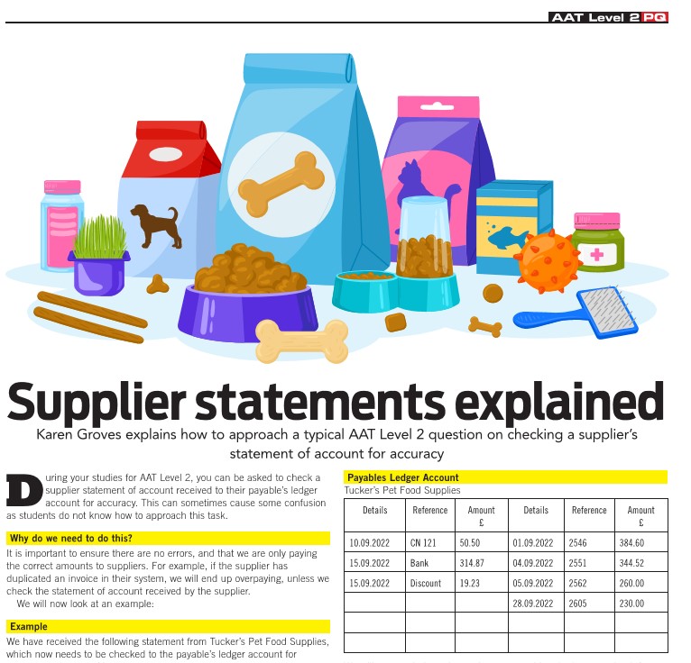 Supplier statements – how to deal with them
