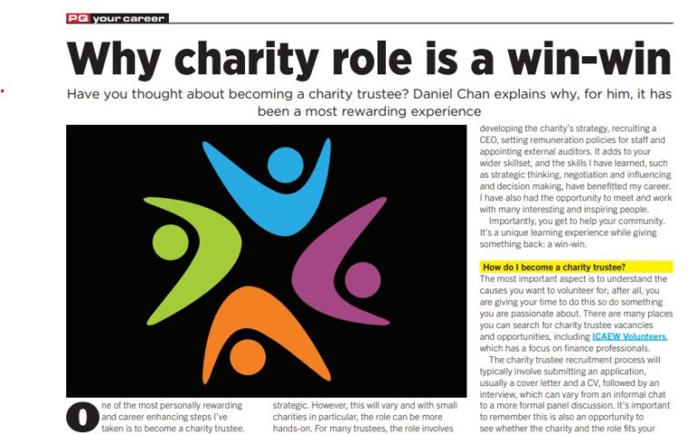Why a charity role is a win-win for PQs
