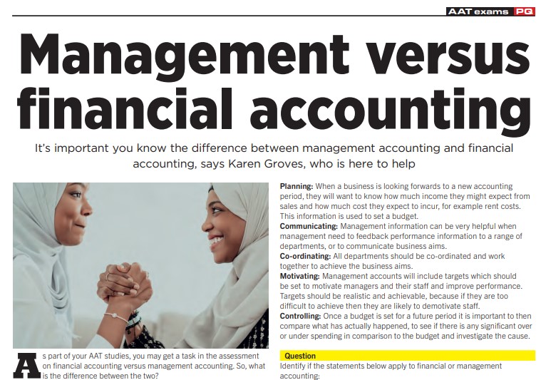 Management v financial accounting