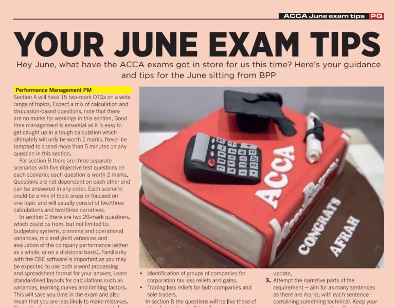 Your ACCA June exam tips