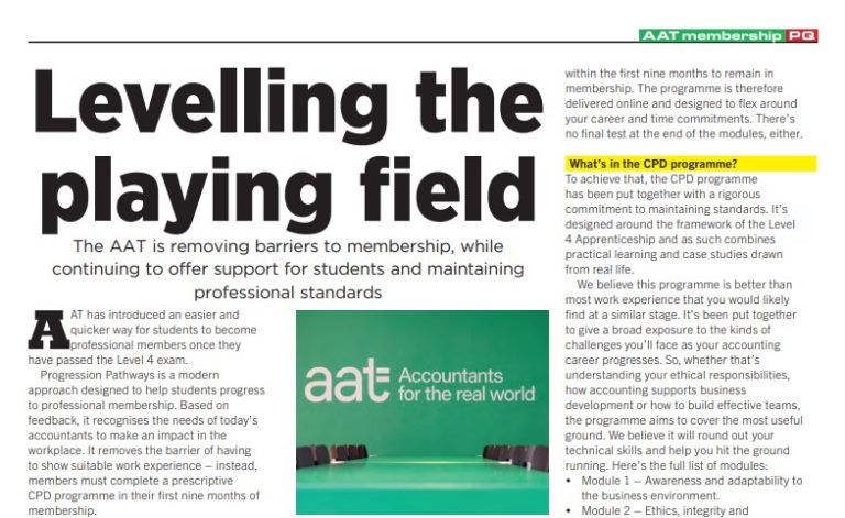 Quicker route to AAT membership