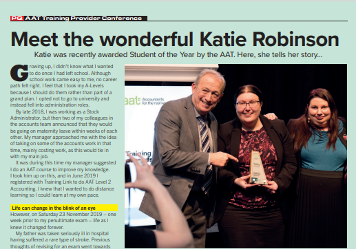 Meet award-winning AAT student Katie Robinson