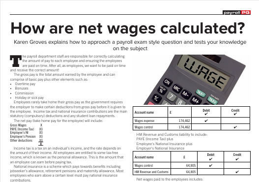 Net wage calculations