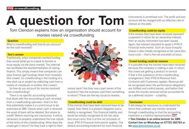 How do you account for crowdfunding?