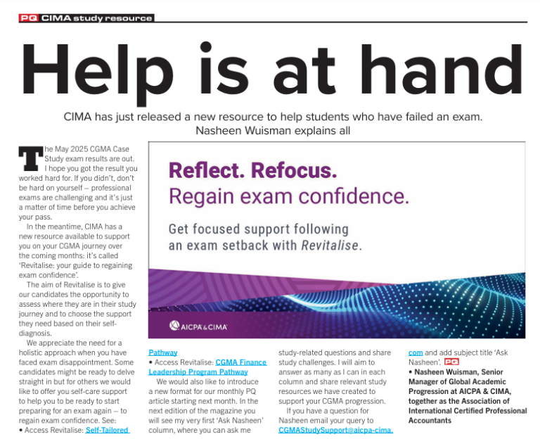 CIMA PQs – help is at hand