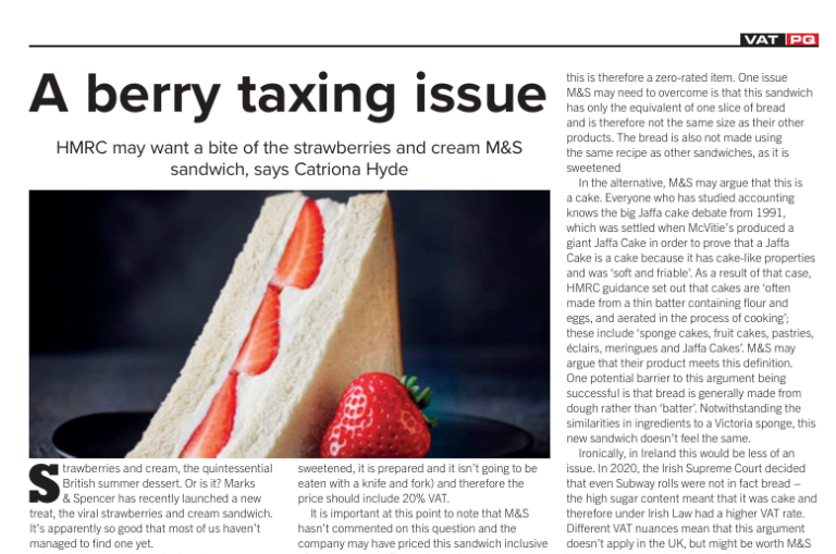 Strawberries and cream – VAT’s the question!