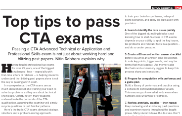 Top tips for passing your CTA exams