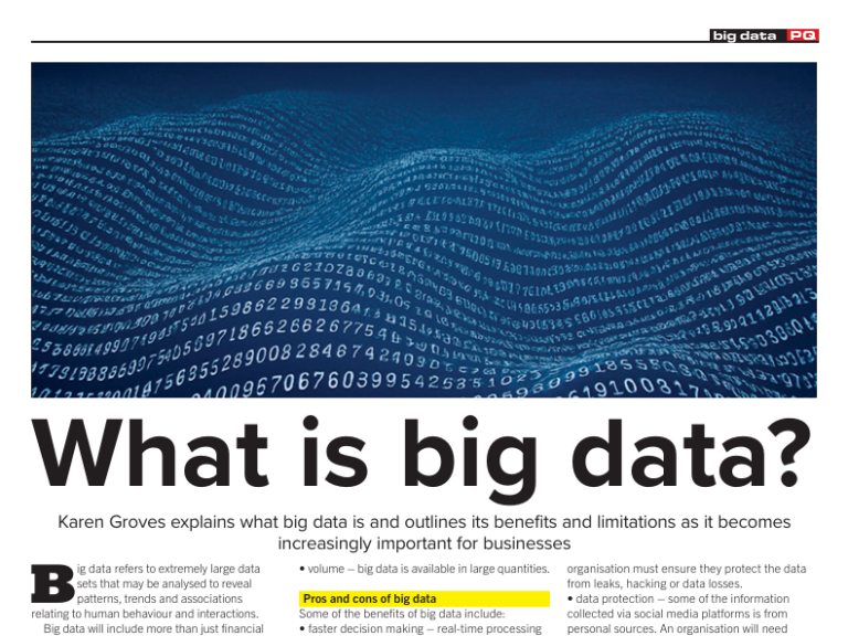 Big data – benefits & limitations