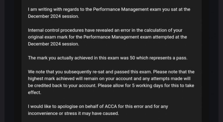 How many times do you need to pass the ACCA PM exam?