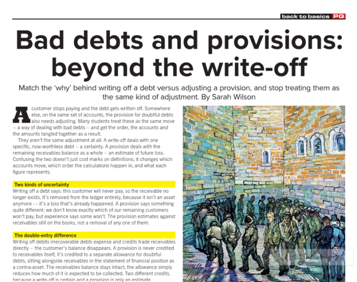 NOV - bad debt sarah wilson