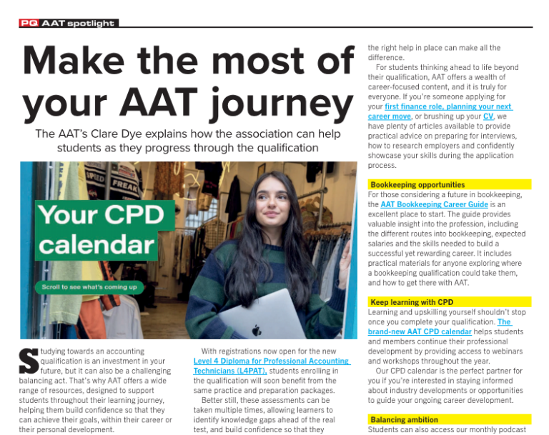 Making the most of your AAT journey